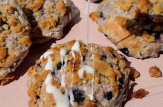 Blueberry Cottage Cheese Biscuits with Streusel Topping