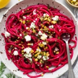 Roasted Garlic Beet Pasta – Fit Foodie Finds