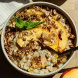 Peach Cobbler Oatmeal – Fit Foodie Finds